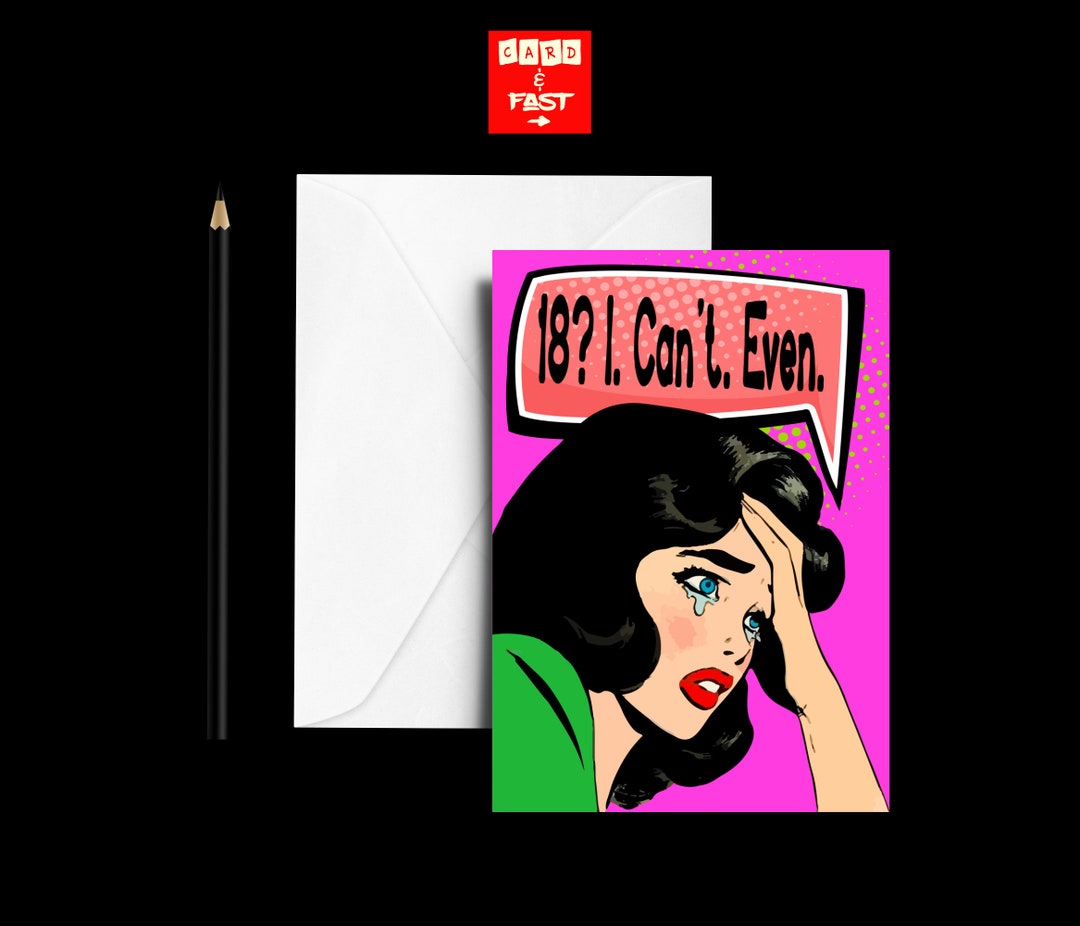 Printable 18th Birthday Card, Funny 18th Card, Digital Card, Print at ...