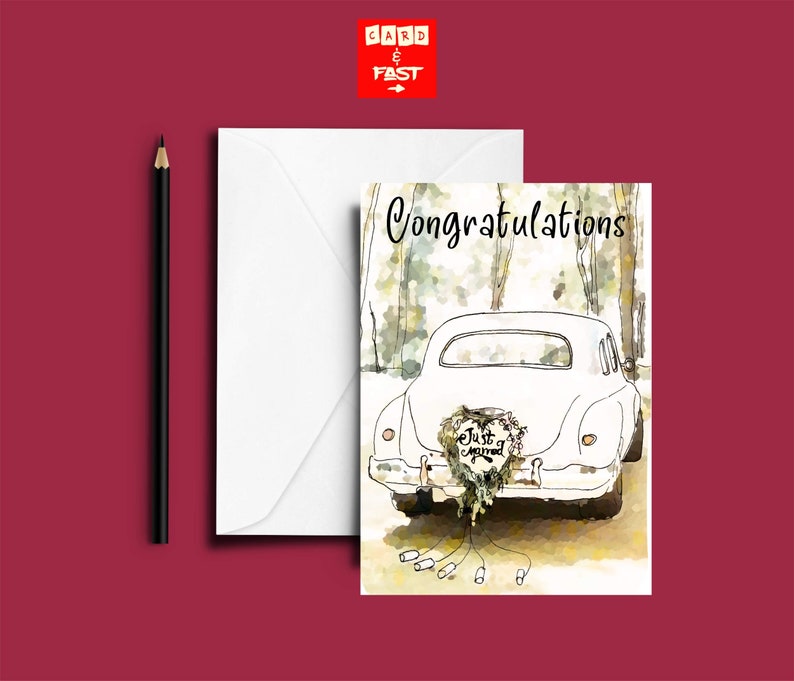 Printable Wedding Card,Congratulations, Digital Card Wedding,Print at Home Card,Downloadable Cards,Instant Download Card, A5 Greeting Cards, image 1