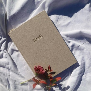 Guided journal, gratitude journal, self discovery, printed in Australia, linen hardcover, eco friendly, self love diary, line art, self care