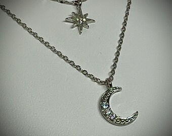 スタージュエリー DIAMOND DOUBLE MOON NECKLACE Double Crescent Moon Necklace / Diamond Two Moon Necklace