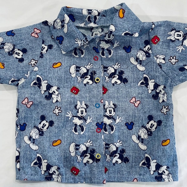 Disney Mickey Denim Button Up, Disney Trip Outfit, Birthday Outfit