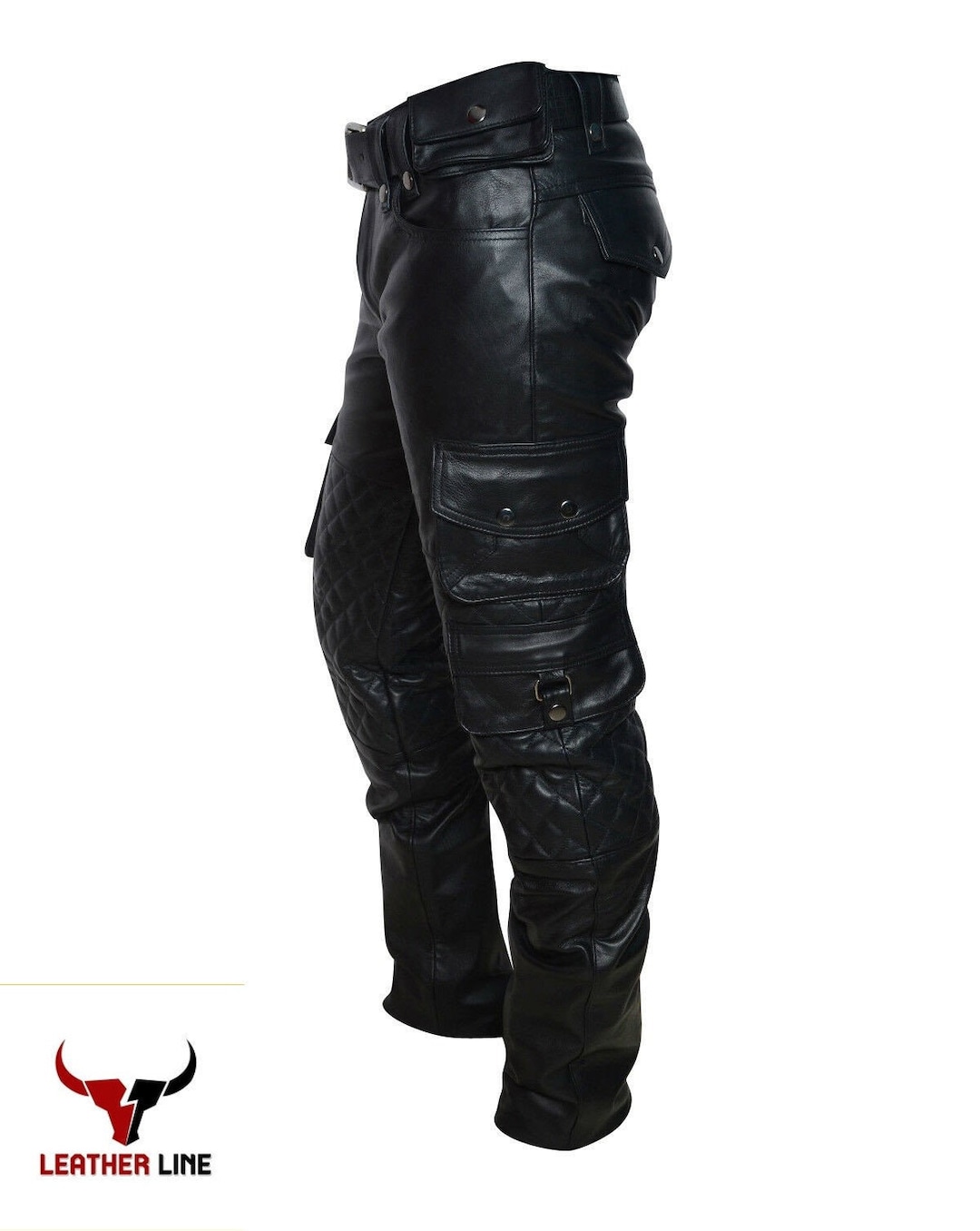 Mens Real Leather Black Pant Lambskin Cargo Pants/trousers for Etsy