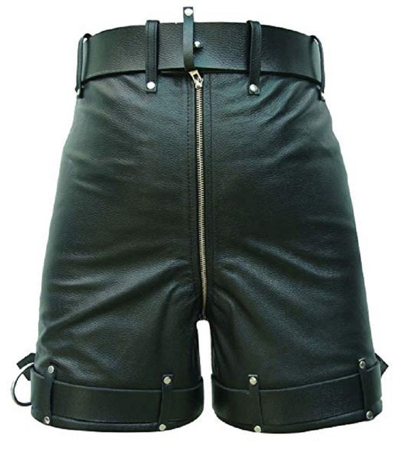 MEN'S LEATHER CHASTITY SHORTS PADLOCKS RESTRAINTS CHASTITY SHORTS Free MEN'S LEATHER CHASTITY SHORTS PADLOCKS RESTRAINTS CHASTITY SHORTS Free
