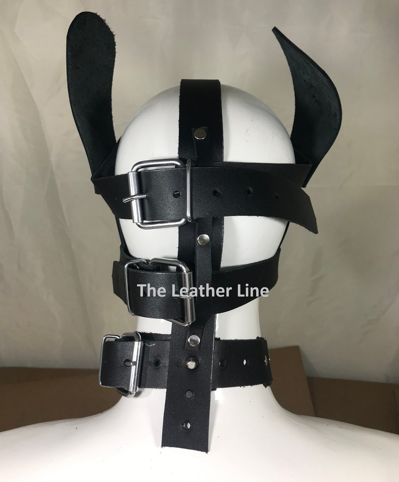 Genuine Black Leather Bondage Puppy Dog Mask With Collar - Etsy