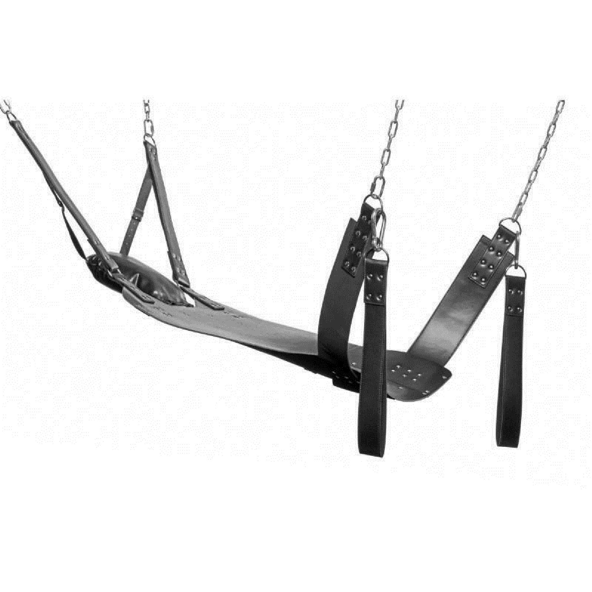Echte Zwarte Leer sling zware sex swing sling volwassen spelen foto foto
