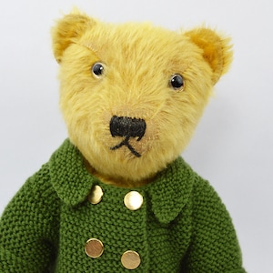 Vintage Sooty Teddy Bear Called Button ~ Lovely Old Art Silk Teddy