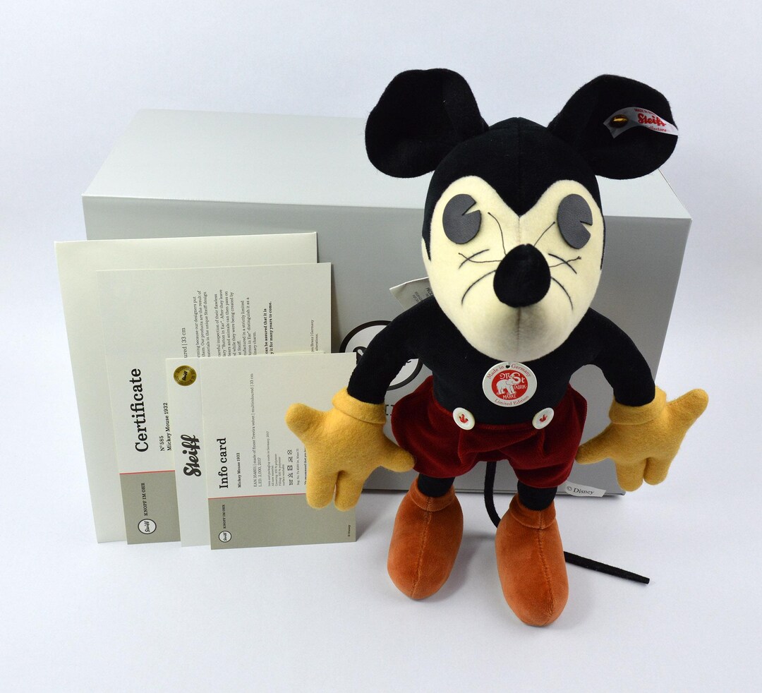 Steiff Mickey Mouse 1932 Replica ~ Limited Edition With Original
