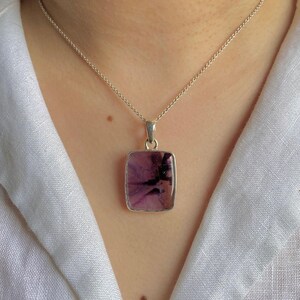 Star Amethyst Pendant / 925 Sterling Silver Pendant / Healing Gemstone / Gifts for her / Octagon / Star Amethyst / Statement Star Amethyst