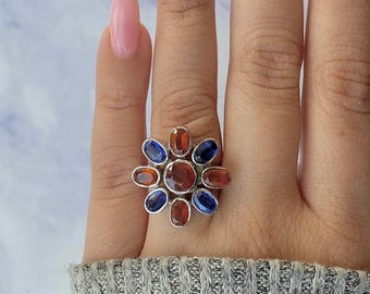 Kyanite / Orange Kyanite Adjustable Ring / 925 Sterling Silver / Healing Gemstone / Kyanite Jewelry / Gift for her / Dainty Ring KYN-CCR-41.