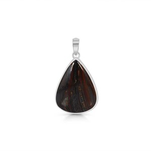Iron Tiger Eye Pendant / 925 Sterling Silver Pendant / Healing Gemstone / Iron Tiger Eye Jewelry / Pear Cab / Iron Tiger Eye Pendants