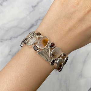 Scenic Agate Bracelet / 925 Sterling Silver / Healing Gemstone / Gifts for her / Oval Cab / Scenic Agate Jewelry / Scenic Agate Bracelet