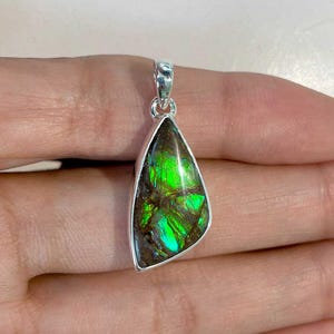 Ammolite Pendant / 925 Sterling Silver Pendant / Healing Gemstone / Gifts for her / Fancy Cab / Ammolite Jewelry / Statement AML-P-286.