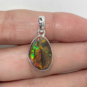 Ammolite Pendant / 925 Sterling Silver Pendant / Healing Gemstone / Gifts for her / Fancy Cab / Ammolite Jewelry / Statement AML-P-87.
