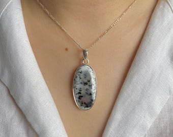 Dendritic Agate Pendant / 925 Sterling Silver Pendant / Healing Gemstone / Gifts for her / Statement Dendritic Agate Pendants