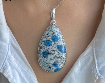 K2-Jaspis-Anhänger / 925er Sterlingsilber / Geschenk für Sie / Heilstein / K2-Jaspis-Schmuck / Statement-Anhänger aus K2-Jaspis
