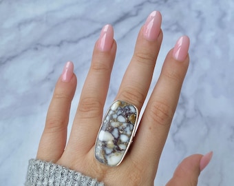 Wild Horse Jasper Adjustable Ring / 925 Sterling Silver Ring / Healing Gemstone / Gifts for her / Statement Wild Horse Jasper Ring