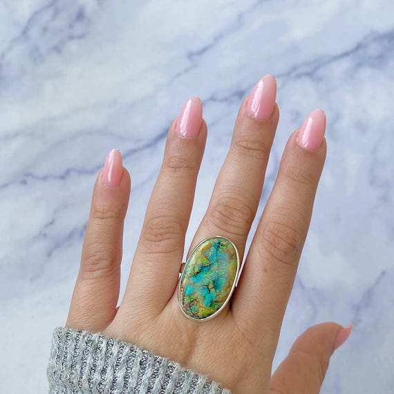 Monarch Opal Adjustable Ring 925 Sterling Silver Ring Healing