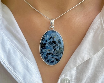 Pietersite Pendant Necklace / 925 Sterling Silver / Healing Gemstone / Gifts for her / Natural Pietersite Jewellery / Statement Pendant