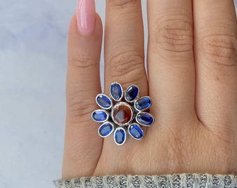Kyanite / Orange Kyanite Adjustable Ring / 925 Sterling Silver / Healing Gemstone / Kyanite Jewelry / Gift for her / Dainty Ring KYN-CCR-49.