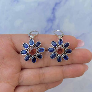 Orange Kyanite / Kyanite Earring / 925 Sterling Silver / Healing Gemstone / Gifts for her / Round Cut / Statement Orange Kyanite Earrings