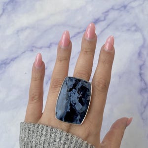 Anello regolabile con Pietersite / Anello in argento Sterling 925 / Pietra preziosa curativa / Regali per lei / Ottagono / Pietersite / Anello con Pietersite importante