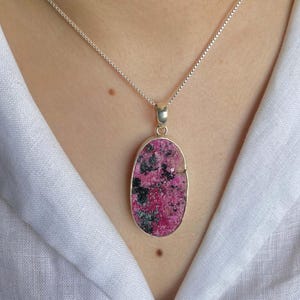 Cobalt Calcite Pendant / 925 Sterling Silver Pendant / Healing Gemstone / Gifts for her / Fancy Rough / Statement Cobalt Calcite Pendants