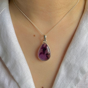 Star Amethyst Pendant / 925 Sterling Silver Pendant / Healing Gemstone / Gifts for her / Pear / Statement Star Amethyst Pendants