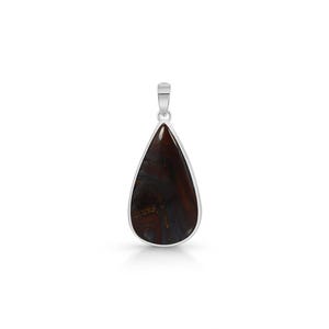 Iron Tiger Eye Pendant / 925 Sterling Silver Pendant / Healing Gemstone / Iron Tiger Eye Jewelry / Pear Cab / Iron Tiger Eye Pendants