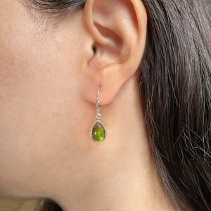 Ammolite Earring / 925 Sterling Silver Earring / Healing Gemstone / Gifts for her / Pear Cab / Ammolite Jewel / Statement Ammolite Earrings