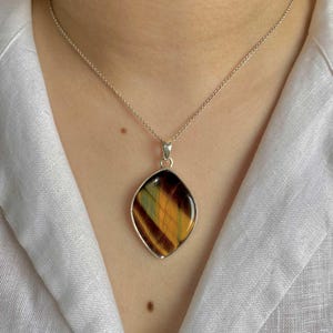 Tiger Eye Pendant / Sterling Silver Pendant / Healing Gemstone / Gifts for her / Fancy Cab / Tiger Eye / Statement Tiger Eye Pendant
