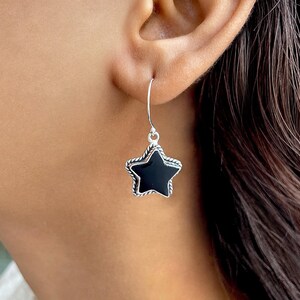 Black Onyx Earring / 925 Sterling Silver / Healing Gemstone / Gifts for her / Star Cab / Black Onyx Jewelry / Statement Earring BOX-E-40.