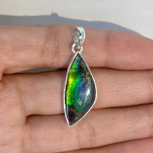 Ammolite Pendant / 925 Sterling Silver Pendant / Healing Gemstone / Gifts for her / Fancy Cab / Ammolite Jewelry / Statement AML-P-290.