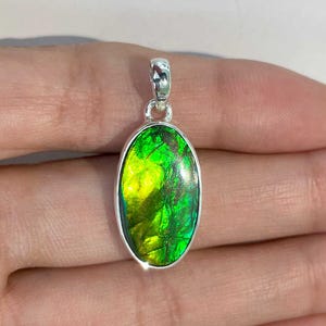 Ammolite Pendant / 925 Sterling Silver Pendant / Healing Gemstone / Gifts for her / Fancy Cab / Ammolite Jewelry / Statement AML-P-284.