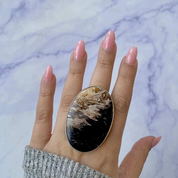 Anello In Argento Sterling 925 Massiccio Con Pietra Preziosa Di Luna - Foto 7