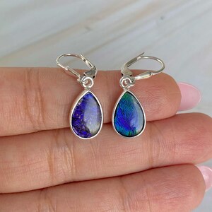 Ammolite Earring / 925 Sterling Silver Earring / Healing Gemstone / Gifts for her / Pear Cab / Ammolite / Statement Ammolite Earrings