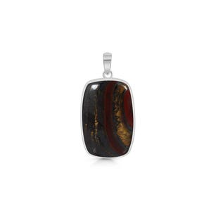 Iron Tiger Eye Pendant / 925 Sterling Silver Pendant / Healing Gemstone / Iron Tiger Eye Jewelry / Octagon / Iron Tiger Eye Pendants