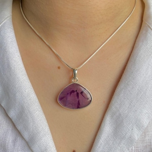 Star Amethyst Pendant / 925 Sterling Silver Pendant / Healing Gemstone / Gifts for her / Fancy / Statement Star Amethyst Pendant