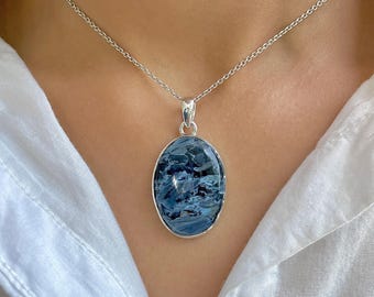 Pietersite Pendant Necklace / 925 Sterling Silver / Healing Gemstone / Gifts for her / Natural Pietersite Jewellery / Statement Pendant