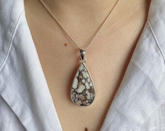 Wildes Pferd Jaspis Anhänger / 925 Sterling Silber / Heilstein / Geschenk für Sie / Natürlicher Edelstein Anhänger / Statement Anhänger WOJ-P-11.