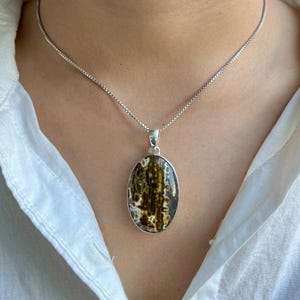 Ocean Jasper Pendant / 925 Sterling Silver Pendant / Healing Gemstone / Ocean Jasper Jewellery / Oval-Cab / Statement Ocean Jasper Pendants