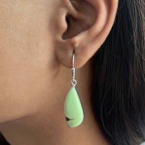 Lemon Chrysoprase Earring / 925 Sterling Silver Earring / Healing Gemstone / Gifts for her / Fancy Cab / Lemon Chrysoprase Earrings