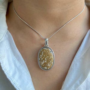 Ocean Jasper Pendant / 925 Sterling Silver Pendant / Healing Gemstone / Ocean Jasper Jewellery / Oval-Cab / Statement Ocean Jasper Pendants
