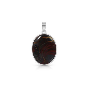 Iron Tiger Eye Pendant / 925 Sterling Silver Pendant / Healing Gemstone / Iron Tiger Eye Jewelry / Oval Cab / Iron Tiger Eye Pendants