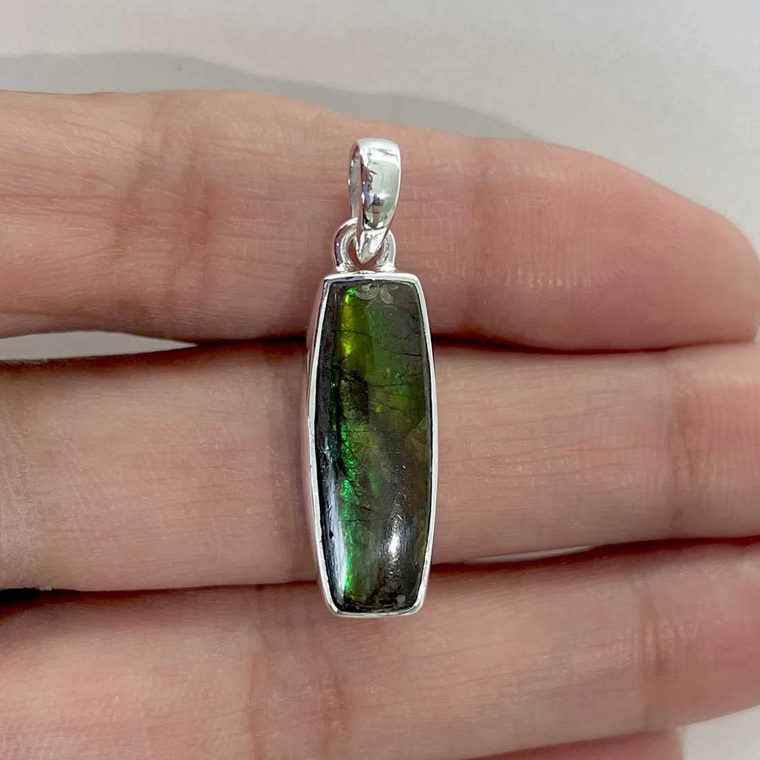 Ciondolo In Ammolite Iridescente E Ammonite: Gioielli Fossili In - Foto 8