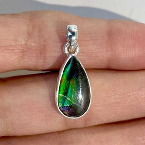 Ammolite Pendant / 925 Sterling Silver Pendant / Healing Gemstone / Gifts for her / Pear Cab / Ammolite Jewelry / Statement AML-P-266.