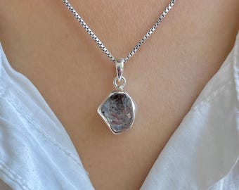 Herkimer Diamond Pendant / 925 Sterling Silver / Healing Gemstone / Gifts for her / Fancy Cut / Herkimer Diamond Jewelry / Statement Pendant