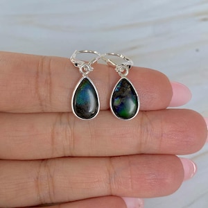Ammolite Earring / 925 Sterling Silver Earring / Healing Gemstone / Gifts for her / Pear Cab / Ammolite Jewel / Statement Ammolite Earrings