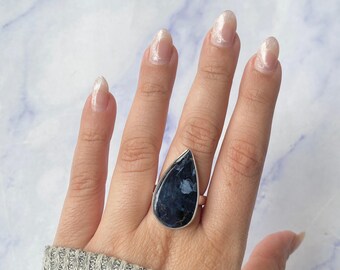 Pietersite Adjustable Ring / 925 Sterling Silver Ring / Healing Gemstone / Gifts for her / Pietersite Jewelry / Statement Ring