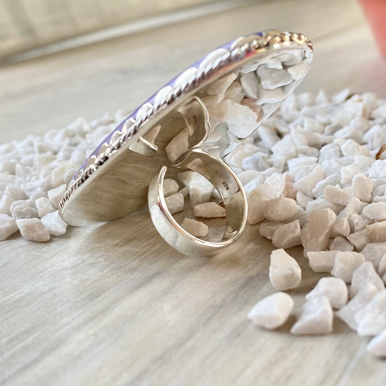 Charoite Ring Statement Jewelry Statement Ring 925 Sterling Silver Ring Gifts for her Birthstone Jewelry Boho Rings