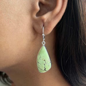 Lemon Chrysoprase Earring / 925 Sterling Silver Earring / Healing Gemstone / Gifts for her / Fancy Cab / Lemon Chrysoprase Earrings